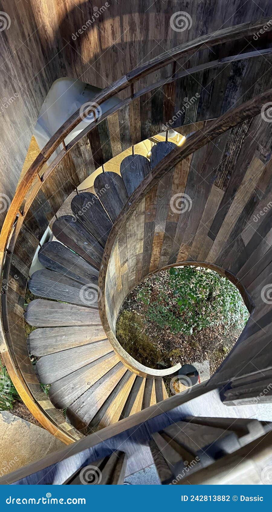 spiral wooden stairs